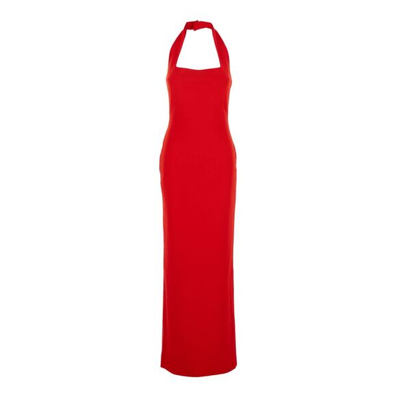 SOLACE LONDON Dresses & Skirts - Solace London Women 'Ilona' Red Long Dress With Square Neckline In Twill Woman